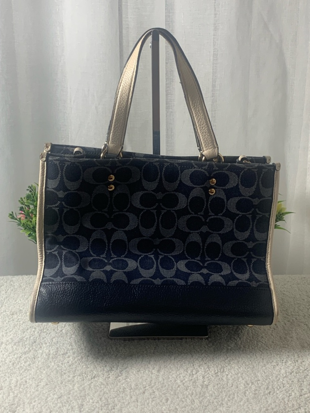GUC Coach Denim Bag L 11.5” x H 8.5” x D 5” - Picture 2 of 4